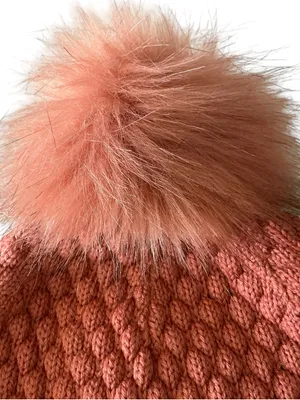 Lululemon bubble knit pom beanie hat pink Savannah coral wool blend (one size) thumbnail 4