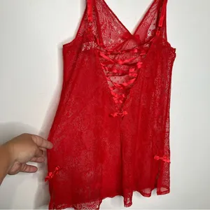 Victoria’s Secret red lace unlined lingerie‎ size medium thumbnail 8