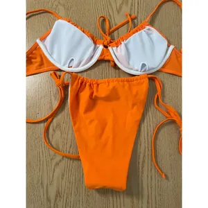 B6 New Women’s 2Pc SHEIN Bikini 👙 Set Cheeky Orange size Medium thumbnail 4