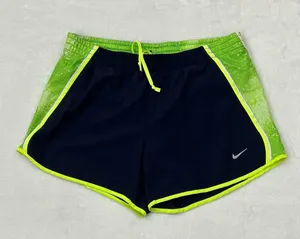 Nike Dri Fit Navy & Lime Seattle Seahawks Athletic Running Gym Shorts Womens S/M thumbnail 1