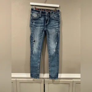Rock Revival Beet Red Mid-Rise Skinny Stretch Jean thumbnail 4