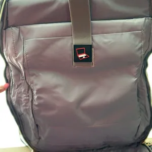 Black laptop backpack NWT gold, zippers, multitude of pockets thumbnail 8