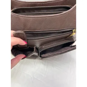 Cherokee Brown Leather Shoulder Bag Multi Pocket Organizer Purse Handbag thumbnail 3