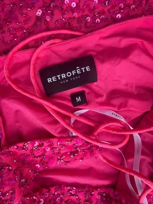 Retrofête Women's Pink Sequin Cowl Neck Mich Bodycon Dress Size M thumbnail 2