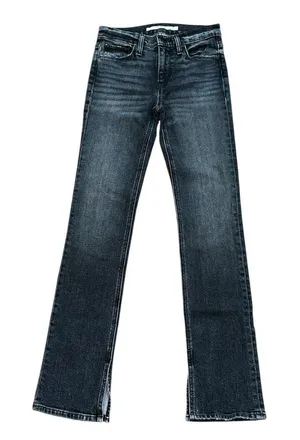 Hudson Nico Mid Rise Straight Inseam Split Black Star Denim‎ Jeans Size 25 NWT thumbnail 1
