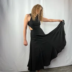 Lulus Open Back Sleevelss Flowing Midi Dress in‎ Black Size Small thumbnail 10