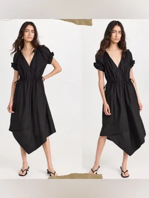 ALC Odin black Midi‎ Cotton Dress size 4 thumbnail 2