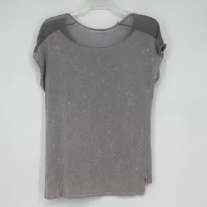 Vintage Affliction Medium‎ Gray Acid Wash Winged Cross Mesh Graphic Shirt Y2K thumbnail 2
