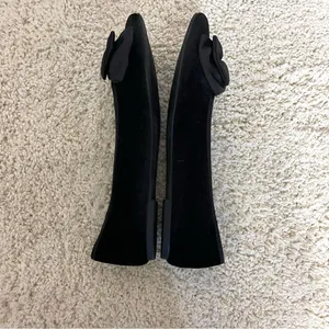 Old Navy Black Velvet Bow Loafers thumbnail 4