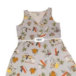 Disney Shopping Mickey Friends Dress Womens L Hawaiian Surfing Tropical Y2K thumbnail 7