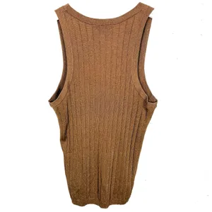 Tuckernuck Ari Knit Tank Top Bronze Brown Metallic Viscose Poly Nylon Medium thumbnail 4