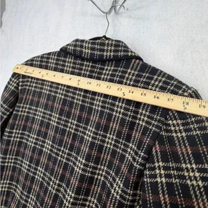 David N. Blazer Vintage Wool Plaid‎ Suede Trim Jacket Brown Black 10 Academia thumbnail 12