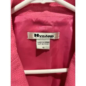 Nygard Collection Pink Silk Blend Frayed Edge Blazer Jacket Size 14 Statement thumbnail 4