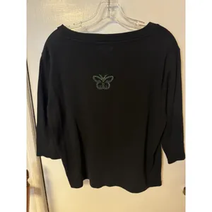 Bob‎ And Betty's Craft Women's Rhinestone And Turquoise Embellished Black Knit thumbnail 7