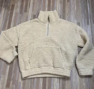 Offline by aerie Cream Sherpa Half-Zip Oversized Pullover Women’s Size Small thumbnail 1