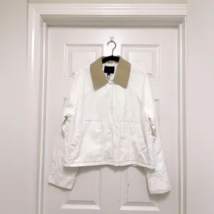 Zara Cream Zip-Up Cropped Jacket with Beige Collar thumbnail 8