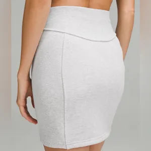 Scuba High-Rise Mini Skirt Heather Grey Size M thumbnail 2