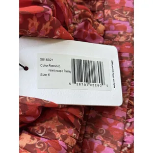NEW Amur Mariana‎ Rosewood Paisley Floral Strapless Cocktail Tiered Midi Dress 6 thumbnail 6