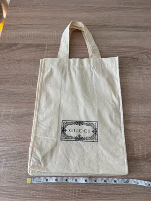 Authentic Gucci Logo Canvas Dust Tote Bag small 13.5 x 10.5 inches thumbnail 2