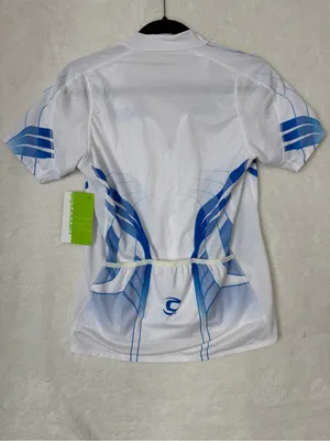 Cannondale Cycling Jersey Energy LE Zip Up Top White Blue Womens Size Large NWT thumbnail 2