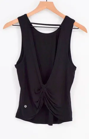 Lululemon Open Back Tank Top Black Size 6 thumbnail 1