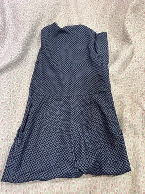 Zara Navy Geometric Sleeveless Wide-Leg Jumpsuit thumbnail 5