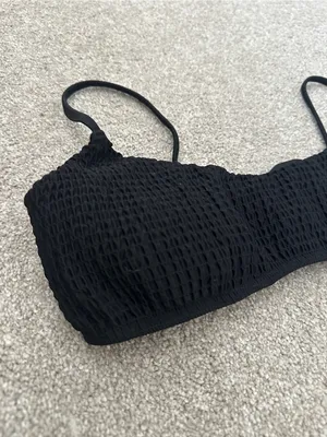 Hollister Black Smocked Bikini Top Adjustable thumbnail 2