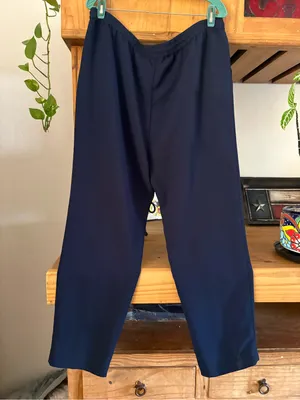Plus Size Navy Drawstring Trousers Blue thumbnail 3