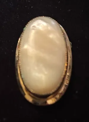 Vintage 12k Gold-Filled Mother of Pearl Pendant. thumbnail 1