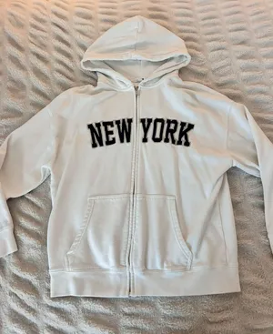 White Zip Hoodie thumbnail 1
