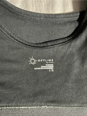 Offline by aerie Black OG Recharge Least Support Scoop Neck Bralette Size L thumbnail 3