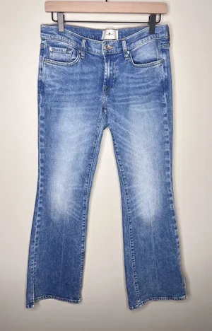 7 for all‎ mankind Women's Jeans Original Bootcut Size 27 Hem Split Light Wash thumbnail 1