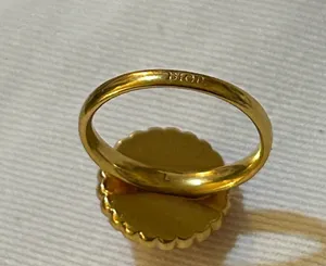 Christian Dior Petit CD Baroque Ring Gold-Finish Metal, Pink Crystals thumbnail 8