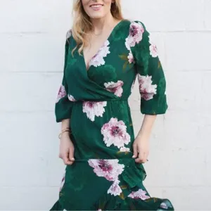 Anthropologie Spring wedding guest dress Plenty Floral Short Sleeve Flowy XS thumbnail 6