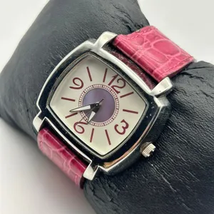 Faded Glory Square Face Dial Silver Tone Pink Band Women’s Watch Working thumbnail 2