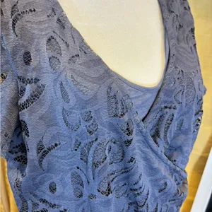 H&M‎ Lace Wrap Midi Dress in Slate BlueMAMA thumbnail 9