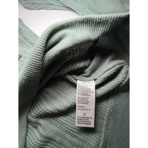 Democracy Sage Green Textured Waffle Knit Top Small thumbnail 3