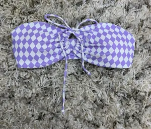Princess Polly Purple Checkered Swim Top - Size 4 thumbnail 1