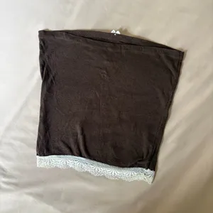 Brown Lace-Trim Bow Tube Top thumbnail 3