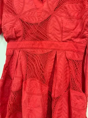 NWT Avara "Annie" Red Lace embroidered Fit & Flare Dress size S thumbnail 3