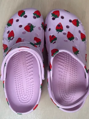 CROCS Baya Seasonal Ballet Pink Strawberry Print Clogs thumbnail 1