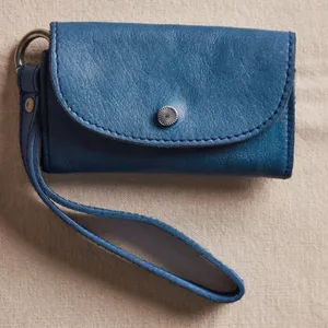 NWT Free People Leather Bag Lanyard in Lapis thumbnail 1