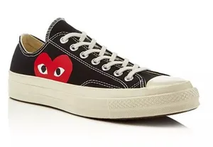 Comme Des Garçons PLAY x Converse Black Chuck Taylor Lace Up Sneakers Size 6 US thumbnail 1