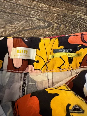Maeve Anthropologie Colette Wide Leg Pants 25 Multicolor Floral Patch thumbnail 7
