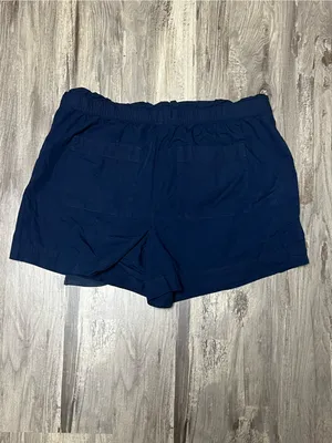 LOFT Navy Drawstring Elastic-Waist  Shorts thumbnail 4