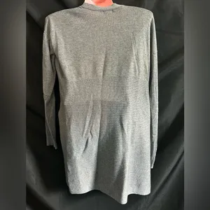 Worthington Gray Women's Open Front Cardigan Sweater with Zipper Detail SZ SM thumbnail 2