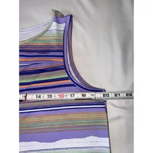 Columbia Chill River Tank Top Omni Wick Purple Stripe Split Back Size Large EUC thumbnail 3