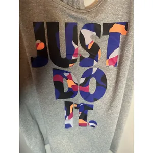 Nike‎ Womens XL Dri-FIT Racerback Tank Top Gray Just Do It Graphic Athletic Cut thumbnail 3