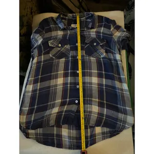 Jessica Simpson Plaid Button-down Shirt L Cabincore Cowgirl Western Coverup thumbnail 6