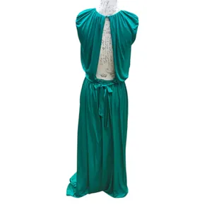 MNG Suit Maxi Dress Emerald Green Sleeveless Open Back‎ Party Dress M thumbnail 3